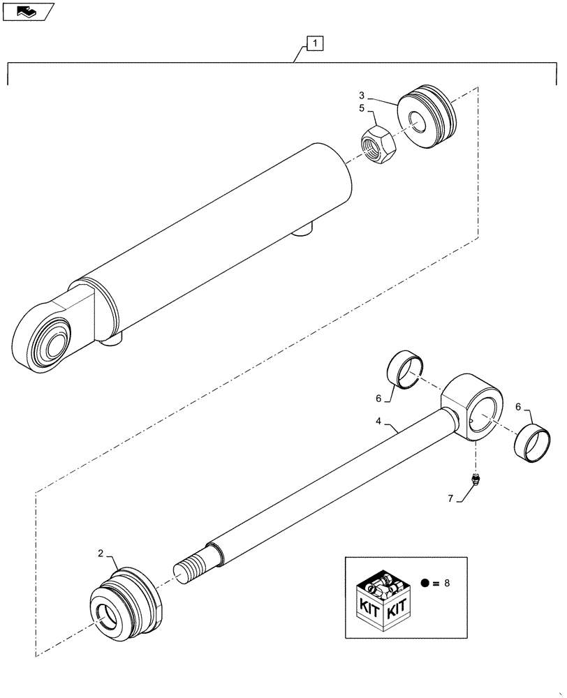 Схема запчастей Case IH WD1204 - (35.905.AB[02]) - LIFT CYLINDER, HEADER, FRONT (35) - HYDRAULIC SYSTEMS