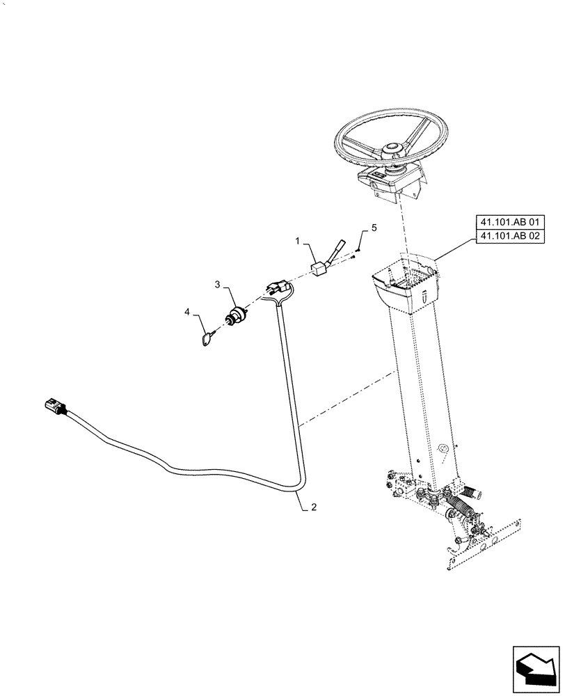 Схема запчастей Case IH AF4088 - (55.047.AB[02]) - HARNESS, STEERING COLUMN, HEATER, AIR CONDITIONED (55) - ELECTRICAL SYSTEMS