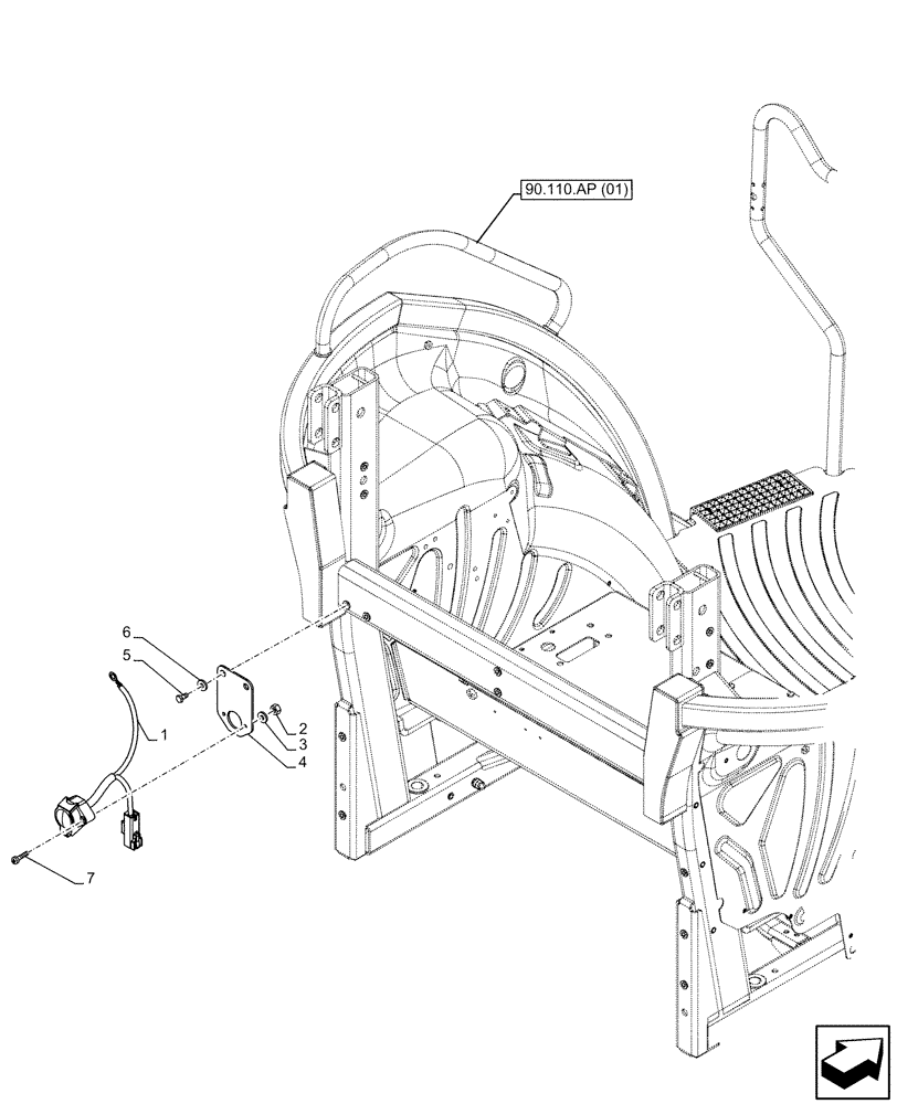 Схема запчастей Case IH FARMALL 105C - (55.510.BM[05]) - VAR - 333756, 334388, 391756 - SOCKET (40A), W/O CAB (55) - ELECTRICAL SYSTEMS