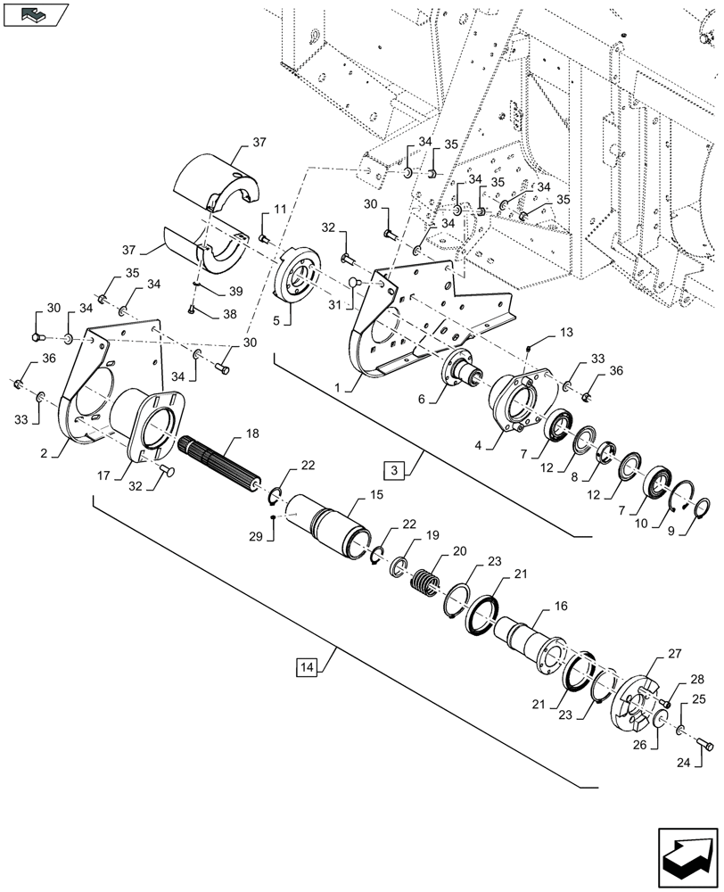 Схема запчастей Case IH 4408F-30 - (58.224.490) - HEADER DRIVE CLUTCH (58) - ATTACHMENTS/HEADERS