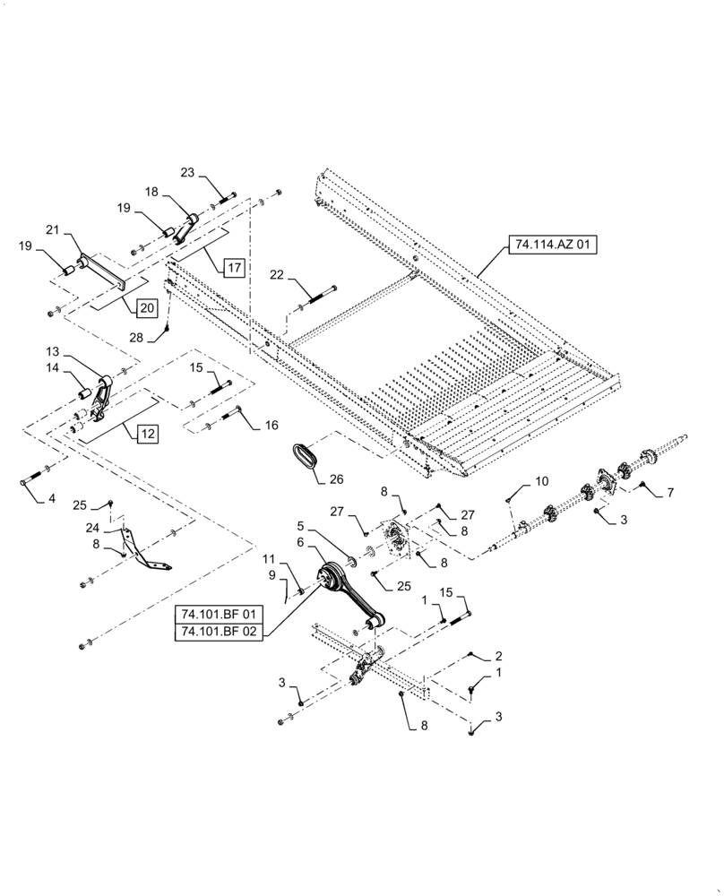 Схема запчастей Case IH AF4077 - (74.101.AC[01]) - CLEANING SYSTEM (74) - CLEANING