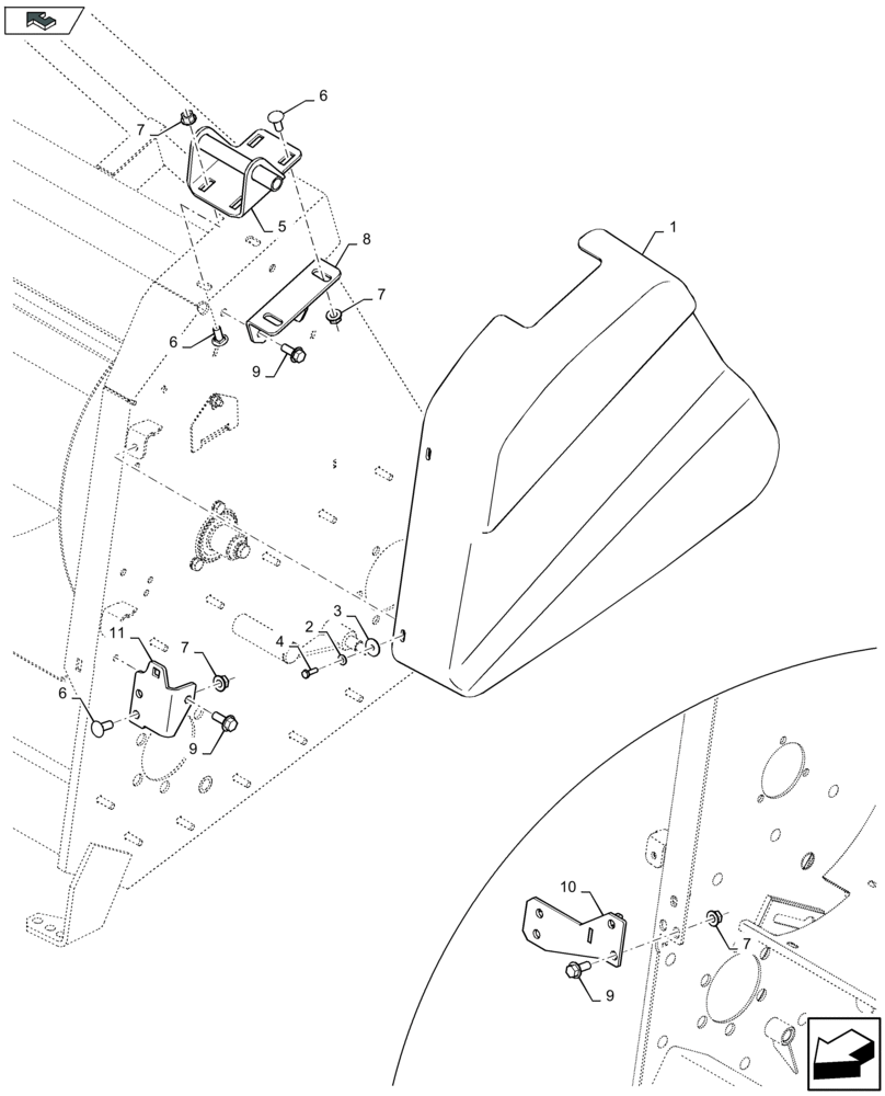 Схема запчастей Case IH 4408F-30 - (58.208.120) - SIDE SHIELDING, LH & RH (58) - ATTACHMENTS/HEADERS