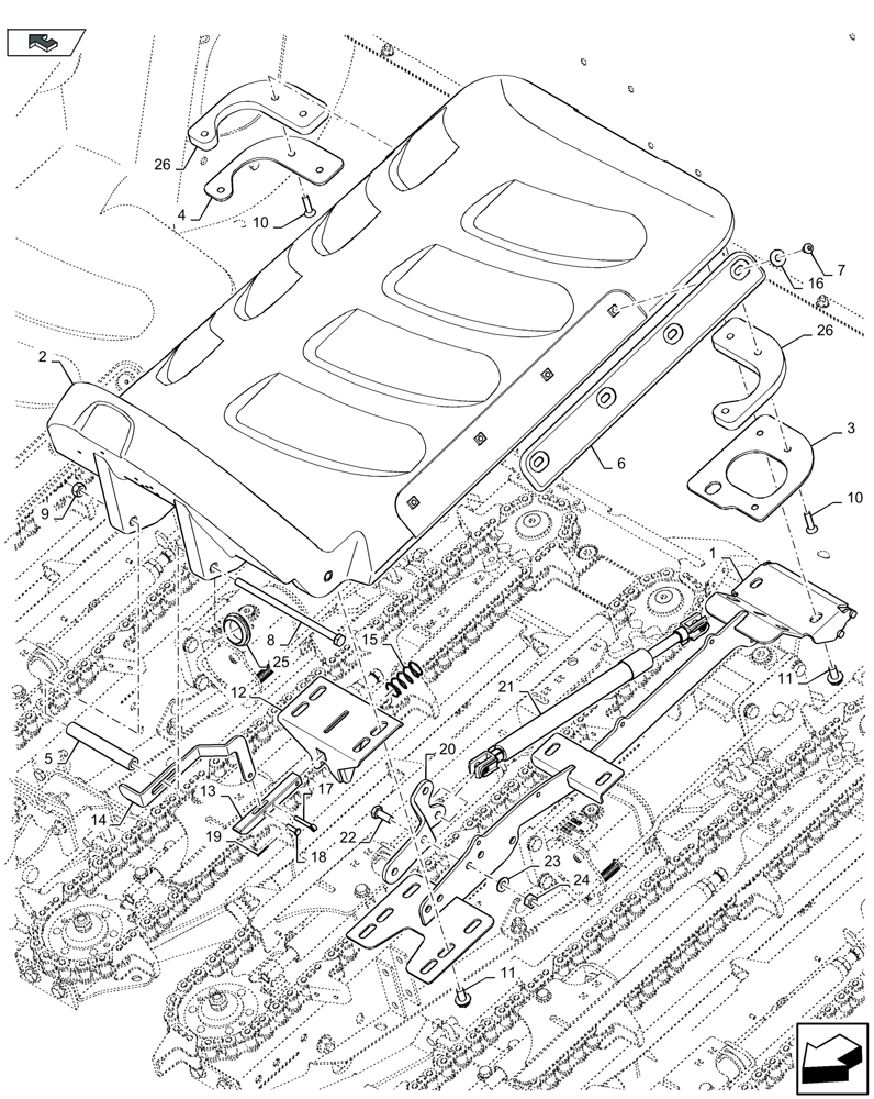 Схема запчастей Case IH 4412F-30 - (58.208.240) - ROW UNIT HOOD (58) - ATTACHMENTS/HEADERS