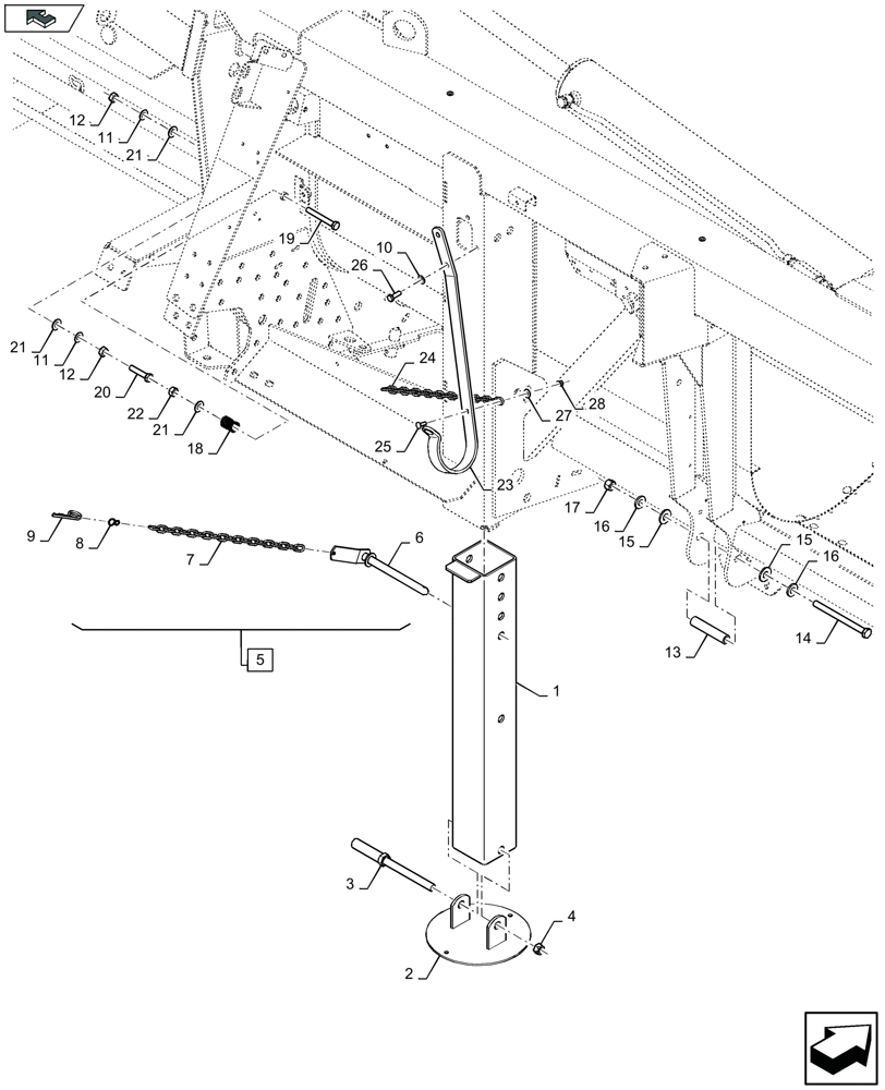 Схема запчастей Case IH 4412F-30 - (58.100.060) - HEADER, SUPPORT (58) - ATTACHMENTS/HEADERS