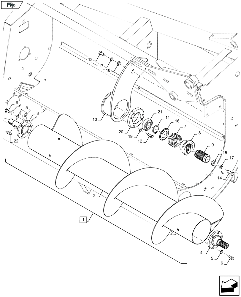 Схема запчастей Case IH 4408F-30 - (58.120.020) - AUGER, LH & RH (58) - ATTACHMENTS/HEADERS