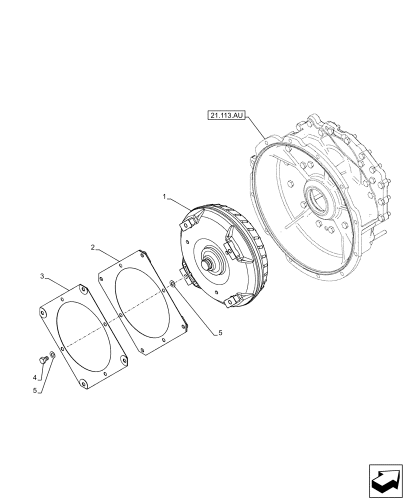 Схема запчастей Case IH FARMLIFT 635 - (21.700.AA) - TRANSMISSION, TORQUE CONVERTER (21) - TRANSMISSION