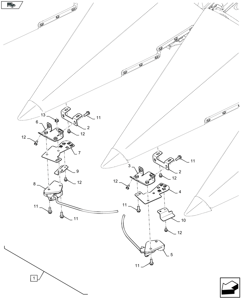 Схема запчастей Case IH 4408F-30 - (88.055.012[02]) - DIA KIT : ROW GUIDANCE SENSOR KIT (88) - ACCESSORIES