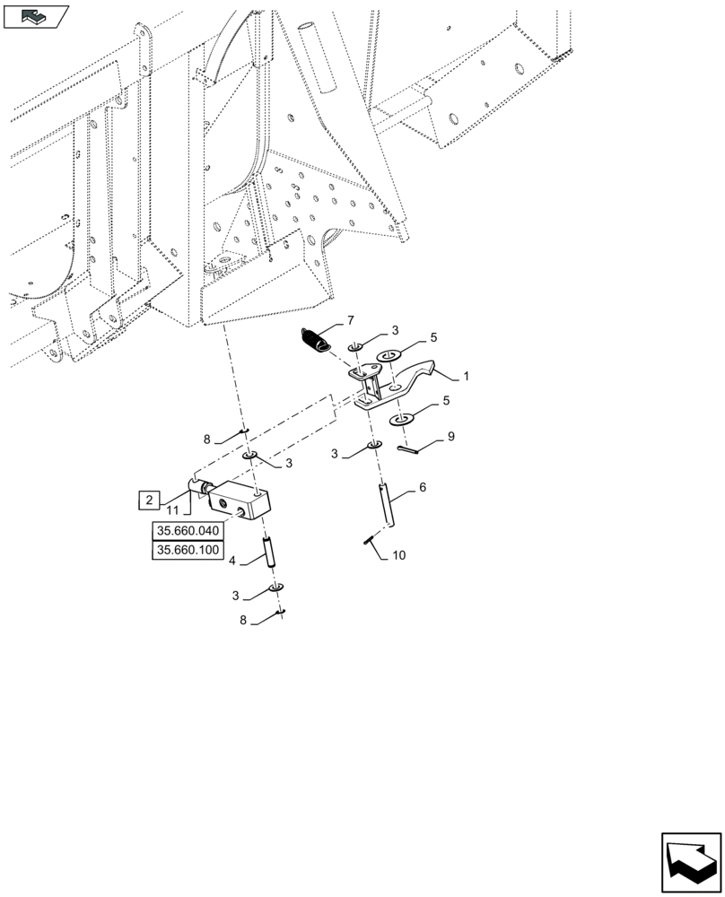 Схема запчастей Case IH 4412F-30 - (35.660.030) - HYDRAULIC LIFT SYSTEM (35) - HYDRAULIC SYSTEMS