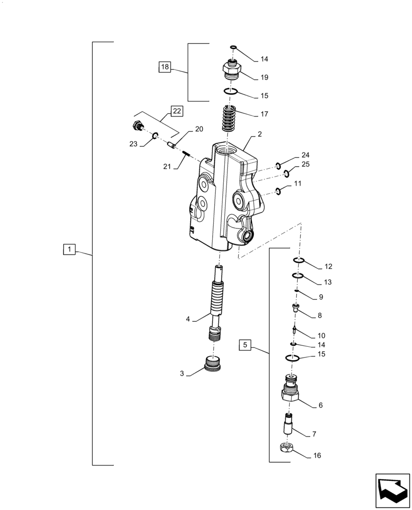 Схема запчастей Case IH MAGNUM 370 - (41.200.BY[01]) - STEERING PRIORITY VALVE - CVT (41) - STEERING