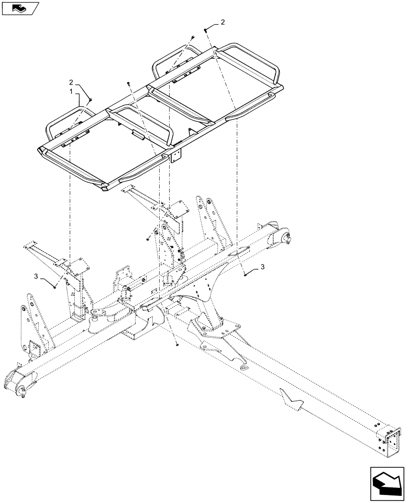 Схема запчастей Case IH 1255 - (39.100.AB[02]) - BULK FILL TANK CRADLE 50 BU (39) - FRAMES AND BALLASTING