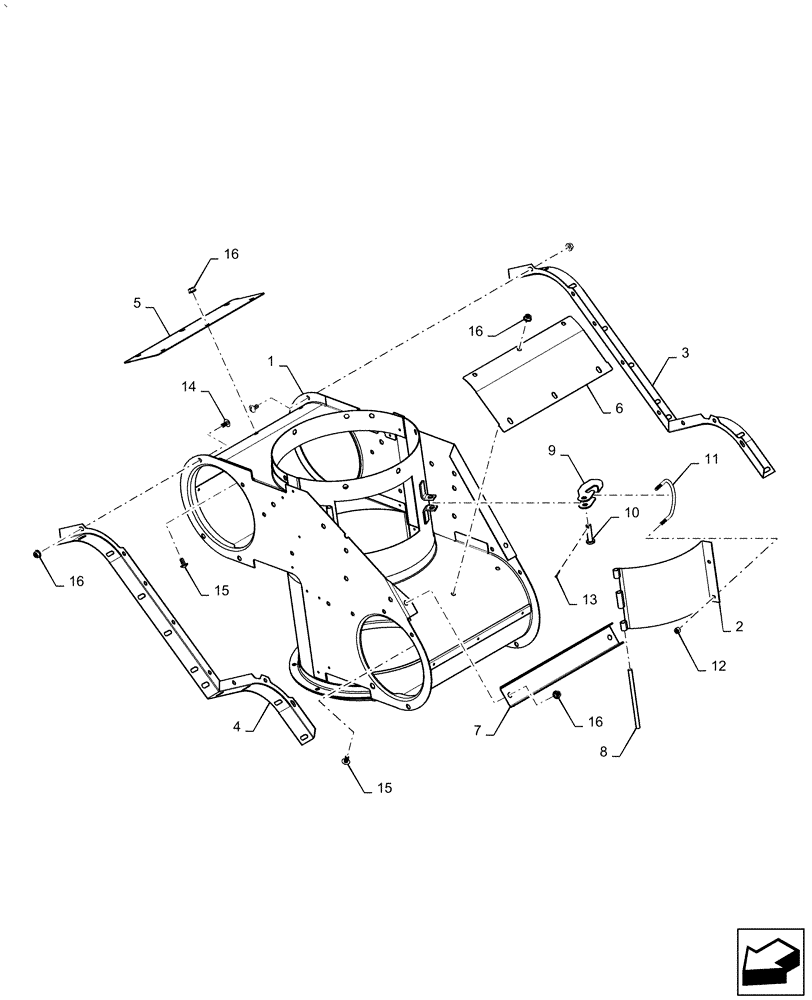 Схема запчастей Case IH AF4077 - (80.180.AY[01]) - SUMP ASSY, UNLOADER (80) - CROP STORAGE/UNLOADING