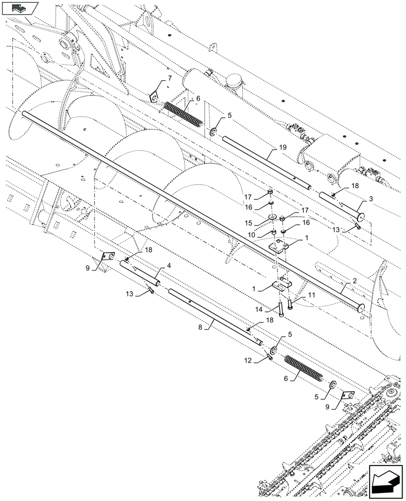 Схема запчастей Case IH 4408F-30 - (58.216.070) - DECK/STIPPER RODS (58) - ATTACHMENTS/HEADERS