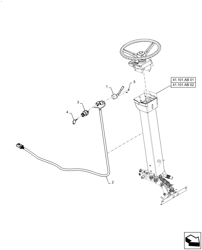 Схема запчастей Case IH AF4077 - (55.047.AB[01]) - HARNESS, STEERING COLUMN, HEATER (55) - ELECTRICAL SYSTEMS