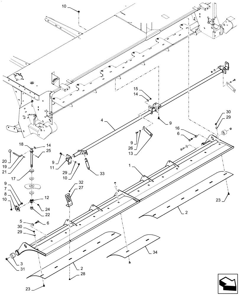 Схема запчастей Case IH DC163 - (60.630.AC) - ROTOR, HOOD ASSY, FLAIL (60) - PRODUCT FEEDING