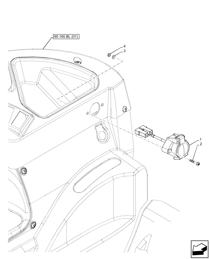 Схема запчастей Case IH FARMALL 95C - (55.510.BM[04]) - VAR - 333756, 334193, 391756 - SOCKET (40A), CAB (55) - ELECTRICAL SYSTEMS