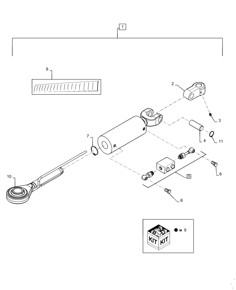 Схема запчастей Case IH MAGNUM 370 - (37.120.AA[06]) - TOP LINK, HYDRAULIC, BALL END, CAT 4 (37) - HITCHES, DRAWBARS & IMPLEMENT COUPLINGS