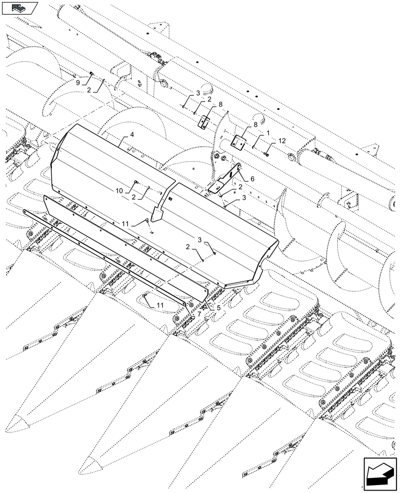 Схема запчастей Case IH 4412F-30 - (58.208.630) - AUGER PROTECTION (58) - ATTACHMENTS/HEADERS