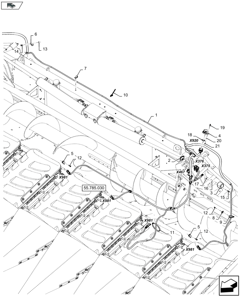 Схема запчастей Case IH 4412F-30 - (55.100.020) - MAIN CABLE HARNESS (55) - ELECTRICAL SYSTEMS