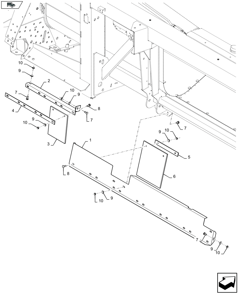 Схема запчастей Case IH 4412F-30 - (58.208.800) - CHOPPER SHIELDING (58) - ATTACHMENTS/HEADERS