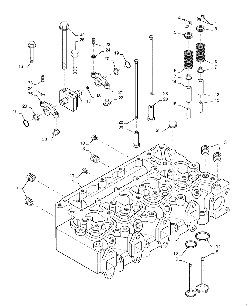 Схема запчастей Case IH RPZ85 - (10.101.AM) - CYLINDER HEAD & RELATED PARTS (10) - ENGINE