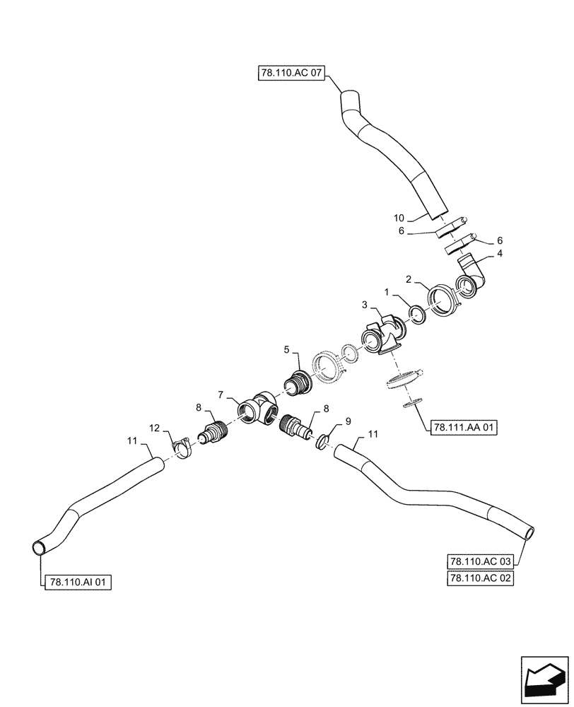 Схема запчастей Case IH PATRIOT 3240 - (78.110.AC[06.1]) - PRODUCT PUMP PLUMBING, BSN YFT04201 (78) - SPRAYING