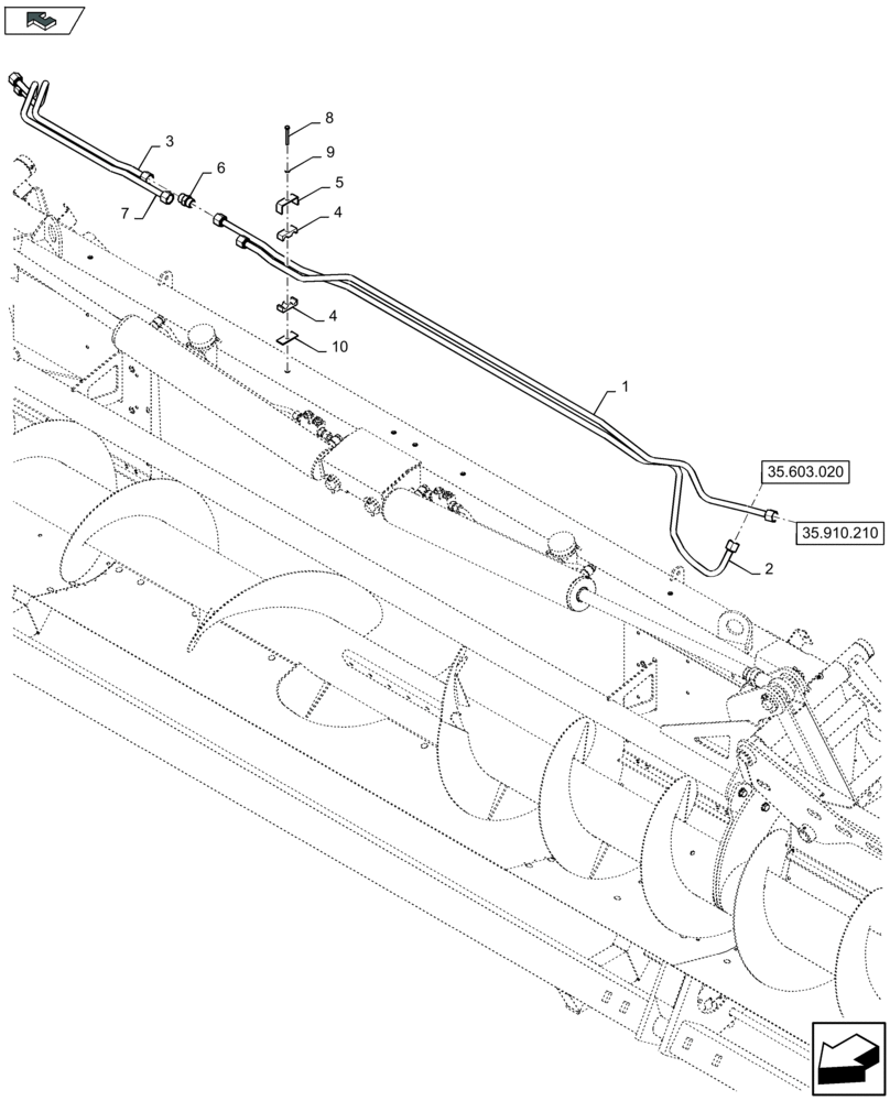 Схема запчастей Case IH 4408F-30 - (35.910.220) - HYDRAULIC SIDE DIVIDERS DRIVE (35) - HYDRAULIC SYSTEMS