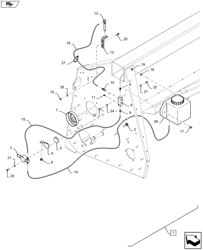 Схема запчастей Case IH 4412-30 - (88.058.09[01]) - KIT, GREASING SYSTEM, AUGER DRIVE 12 ROW, BSN YDH620001 (88) - ACCESSORIES