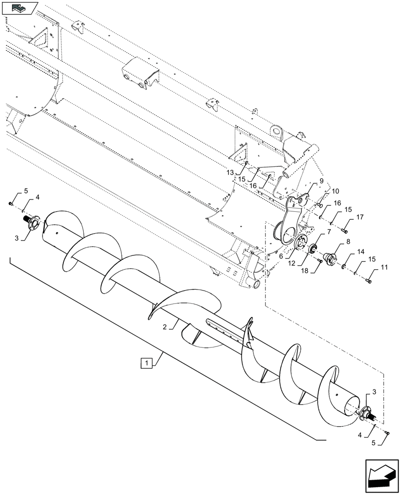 Схема запчастей Case IH 4408F-30 - (58.120.030) - CENTRAL AUGER (58) - ATTACHMENTS/HEADERS