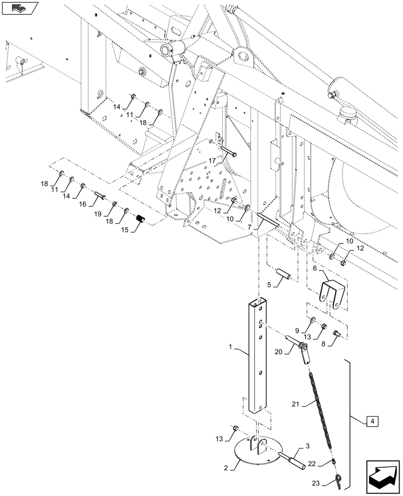 Схема запчастей Case IH 4408F-30 - (58.100.050) - HEADER, SUPPORT (58) - ATTACHMENTS/HEADERS