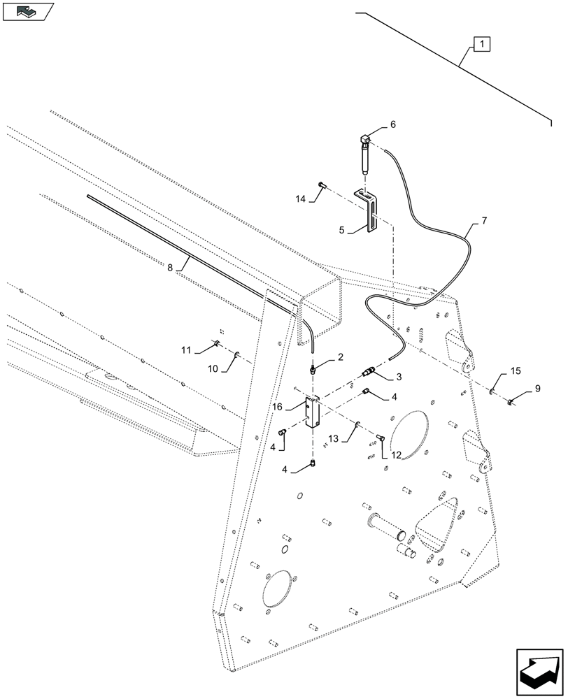 Схема запчастей Case IH 4412-30 - (88.058.09[02]) - KIT, GREASING SYSTEM, AUGER DRIVE 12 ROW, BSN YDH620001 (88) - ACCESSORIES