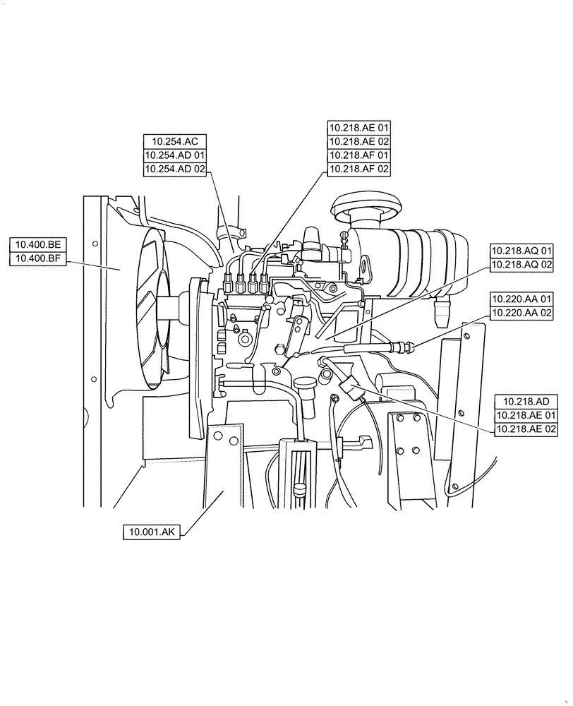 Схема запчастей Case IH RPZ65 - (10.000.00[01]) - SECTION INDEX - ENGINE (10) - ENGINE