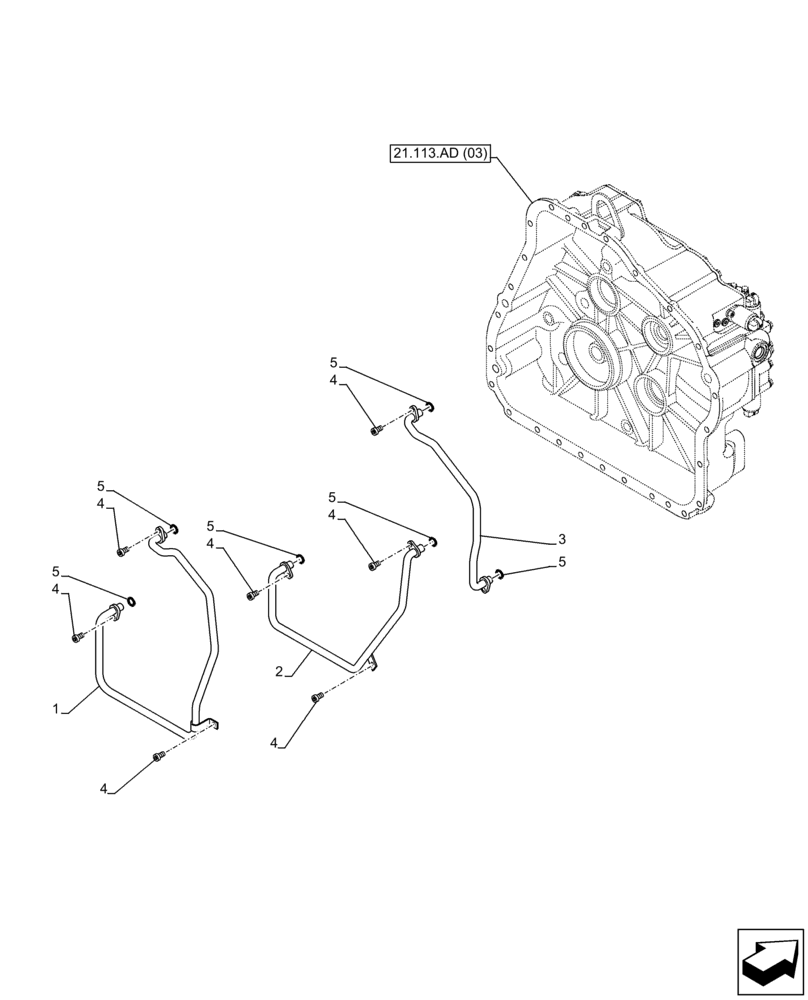 Схема запчастей Case IH FARMLIFT 635 - (21.155.AH[02]) - TRANSMISSION, POWERSHIFT, INTERNAL COMPONENTS, REAR (21) - TRANSMISSION