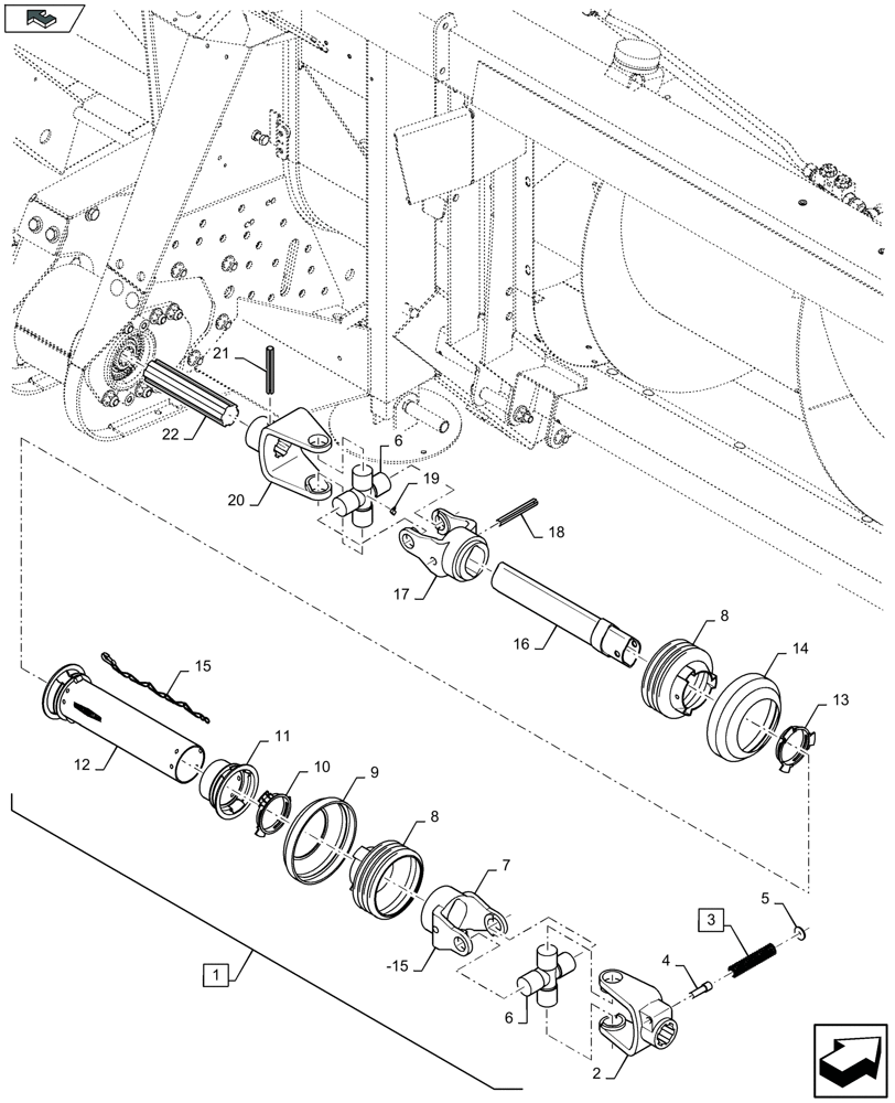 Схема запчастей Case IH 4408F-30 - (58.100.250) - POWER TAKE-OFF FOR 6 TOOTH SPLINE - C685 (58) - ATTACHMENTS/HEADERS