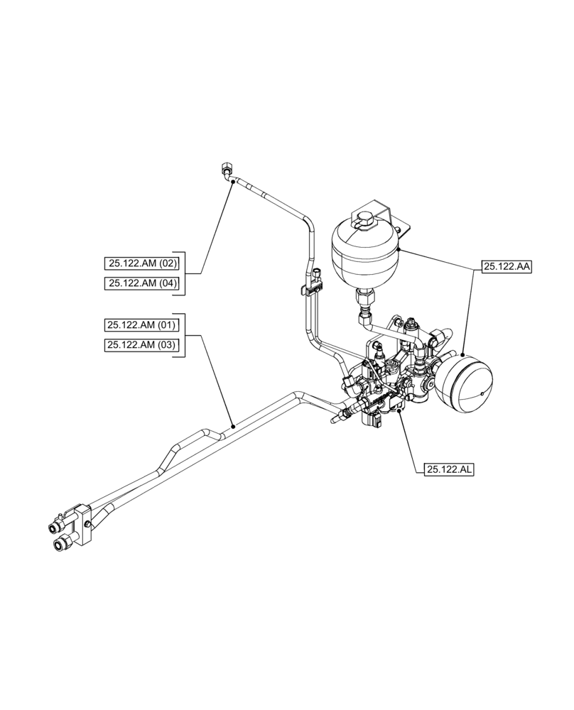 Схема запчастей Case IH PUMA 165 CVT - (25.000.00[05]) - SECTION INDEX - FRONT AXLE SYSTEM (25) - FRONT AXLE SYSTEM