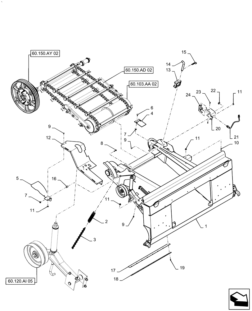 Схема запчастей Case IH AF4077 - (60.110.AF[04]) - FEEDER ASSY, STANDARD (60) - PRODUCT FEEDING