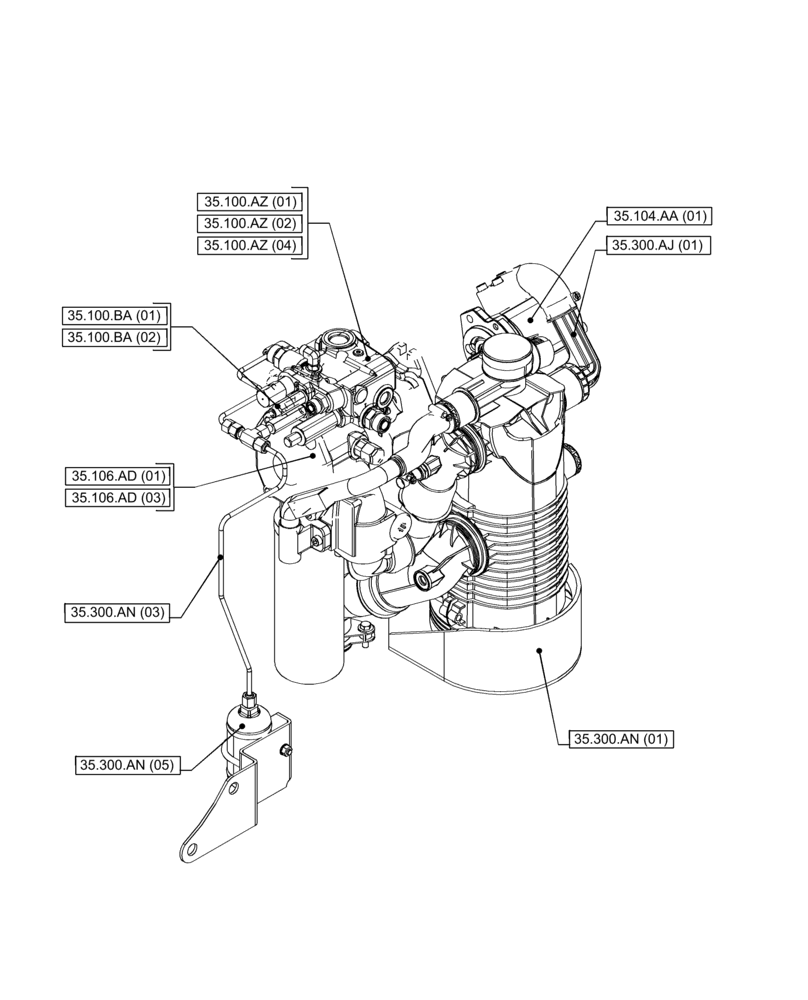 Схема запчастей Case IH PUMA 185 - (00.000.35[01]) - PICTORIAL INDEX - HYDRAULIC SYSTEMS (00) - GENERAL & PICTORIAL INDEX