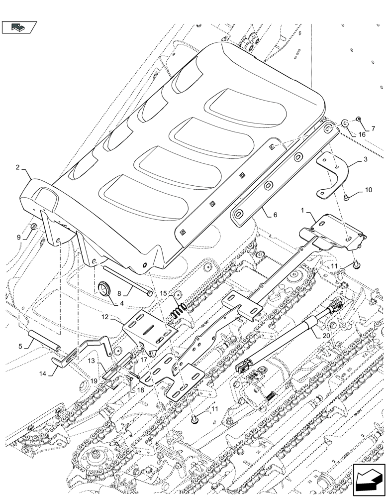 Схема запчастей Case IH 4412F-30 - (58.208.220) - ROW UNIT HOOD (58) - ATTACHMENTS/HEADERS