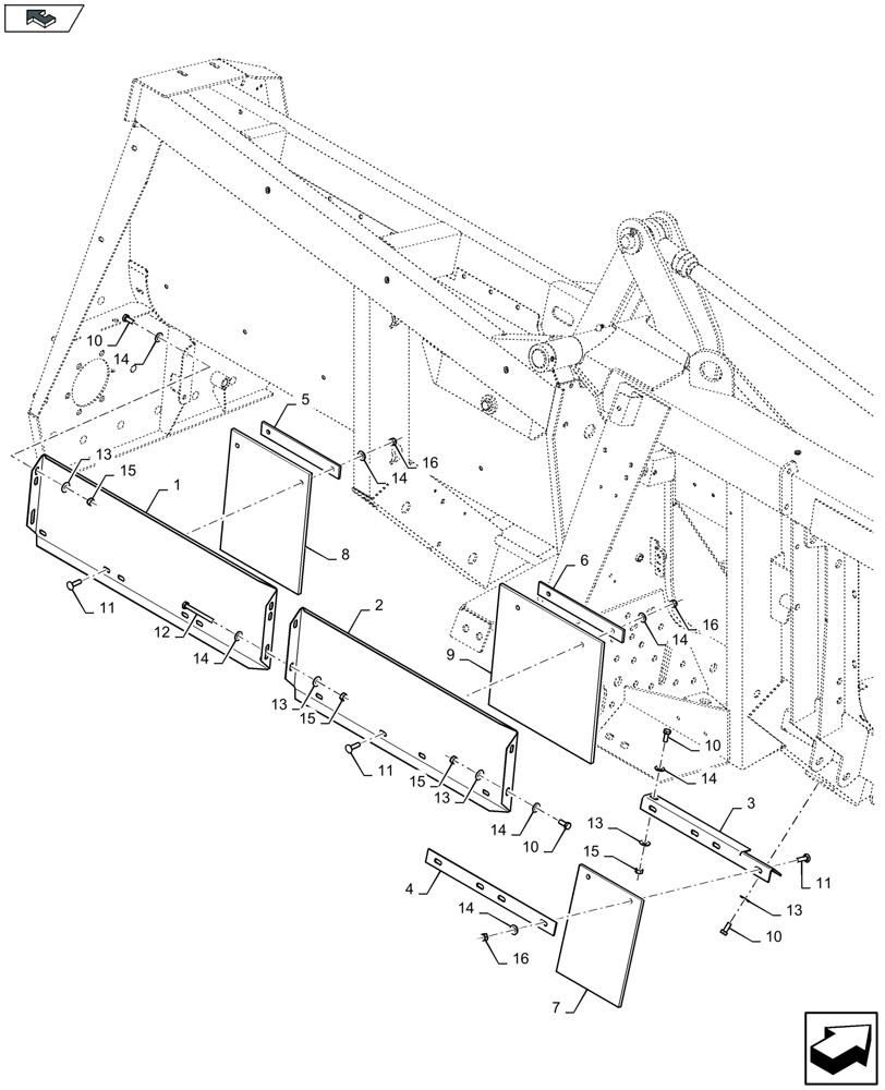 Схема запчастей Case IH 4408F-30 - (58.208.760) - CHOPPER SHIELDING, LH (58) - ATTACHMENTS/HEADERS