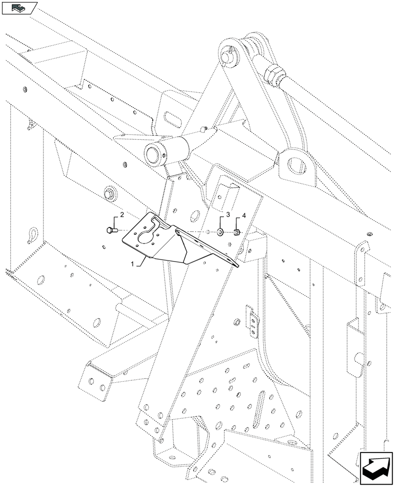 Схема запчастей Case IH 4408F-30 - (58.130.510) - MAIN CONNECTOR SUPPORT (58) - ATTACHMENTS/HEADERS