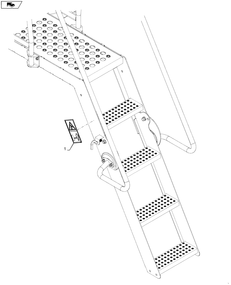 Схема запчастей Case IH 1255 - (90.108.AC[03]) - DECAL, WARNING (EUR) STAY CLEAR LADDER (90) - PLATFORM, CAB, BODYWORK AND DECALS