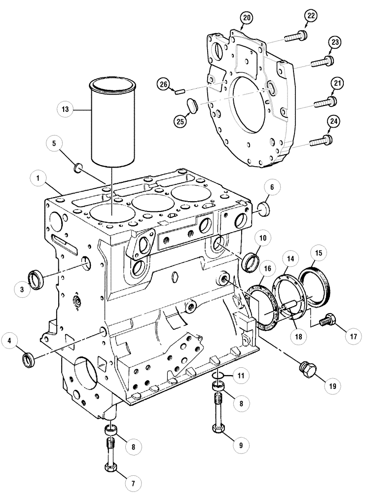 Схема запчастей Case IH C60 - (02-22) - CYLINDER BLOCK (02) - ENGINE