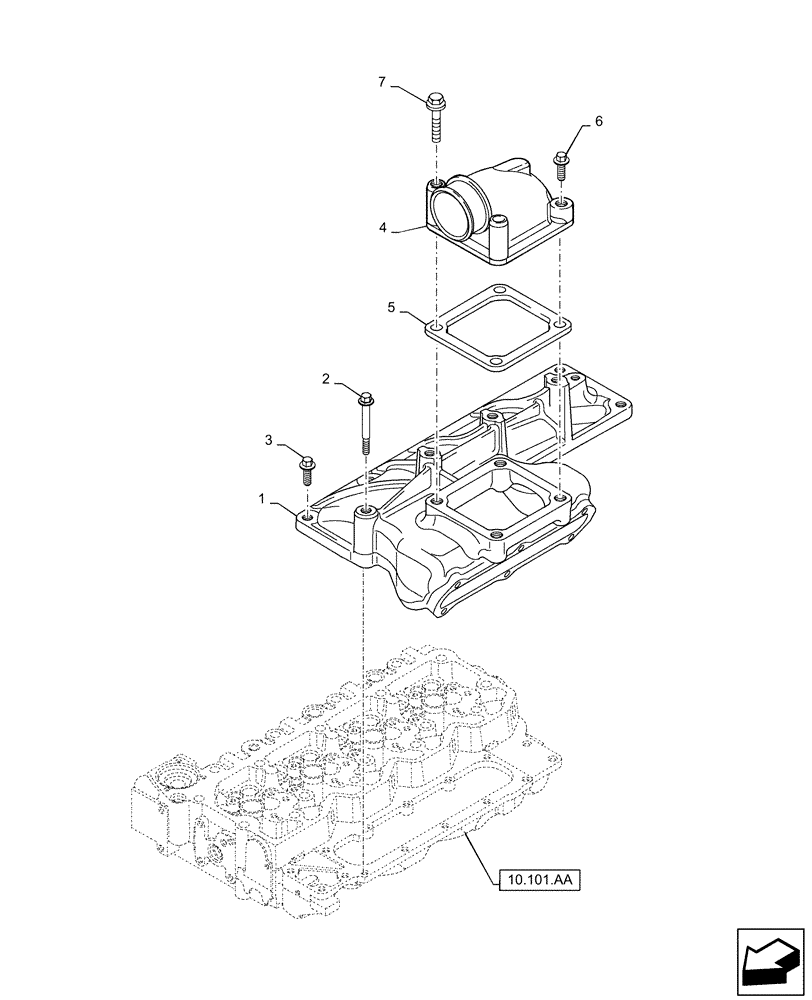 Схема запчастей Case IH 150A - (10.254.AM[01]) - INTAKE ASSY - ENGINE (10) - ENGINE