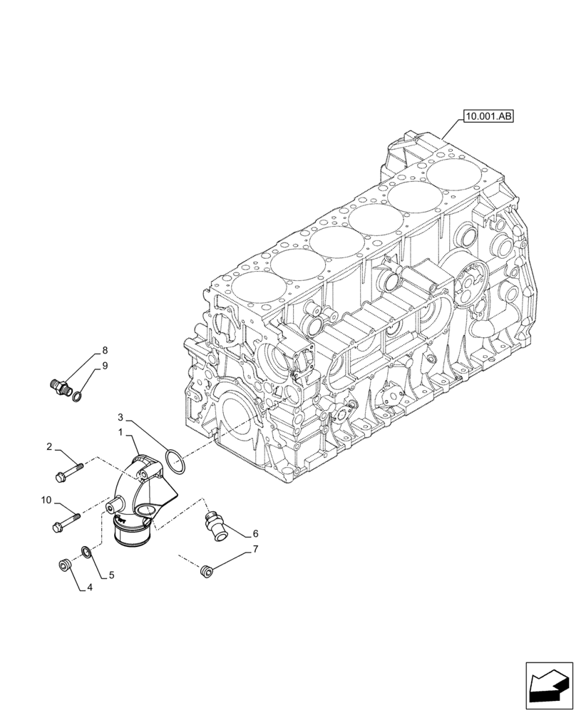 Схема запчастей Case IH F2CFE614A A010 - (10.400.AQ) - RADIATOR & HOSE (10) - ENGINE