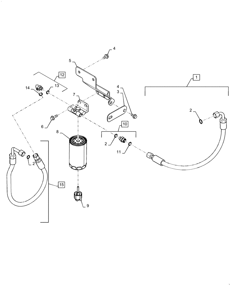 Схема запчастей Case IH MAGNUM 250 - (10.206.AF[01]) - VAR - XT1943X - FUEL FILTER/WATER SEPARATOR, STANDARD (10) - ENGINE