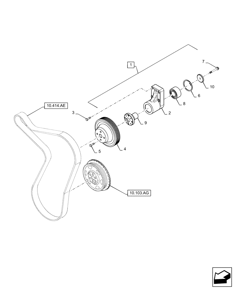 Схема запчастей Case IH 150A - (10.414.AM) - FAN DRIVE (10) - ENGINE