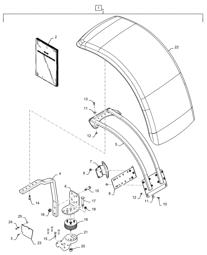 Схема запчастей Case IH MAGNUM 250 - (88.100.90[06]) - DIA KIT, MFD FENDER, WIDE, CL 4.75 - 5 , SUSPENDED AXLE (88) - ACCESSORIES