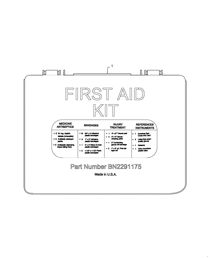 Схема запчастей Case IH PATRIOT 4440 - (88.130.AA[02]) - FIRST AID KIT (88) - ACCESSORIES