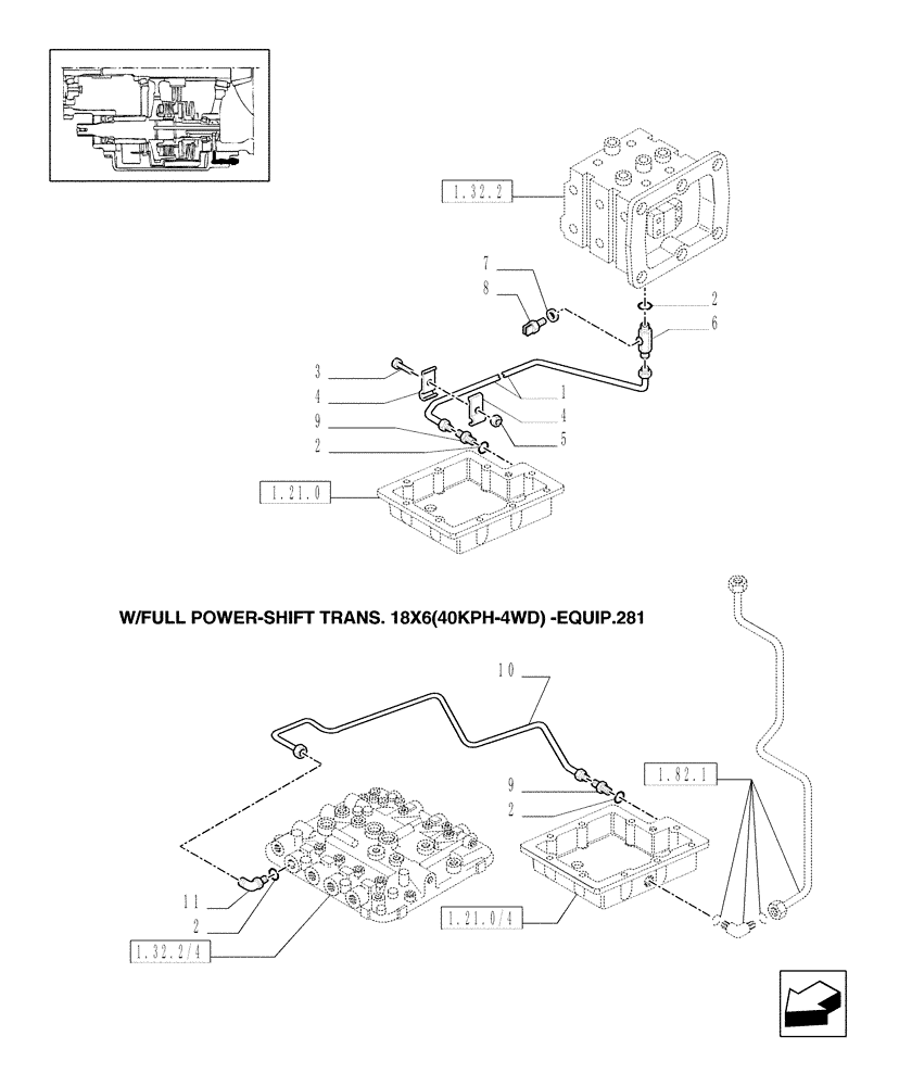 Схема запчастей Case IH MXM140 - (1.33.3[05]) - START HYDRAULIC CLUTCH (4WD) (04) - FRONT AXLE & STEERING