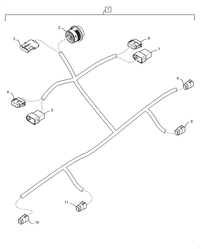 Схема запчастей Case IH 1255 - (55.100.AA[12]) - HARNESS SEED SENSOR 24 ROW CENTER (55) - ELECTRICAL SYSTEMS