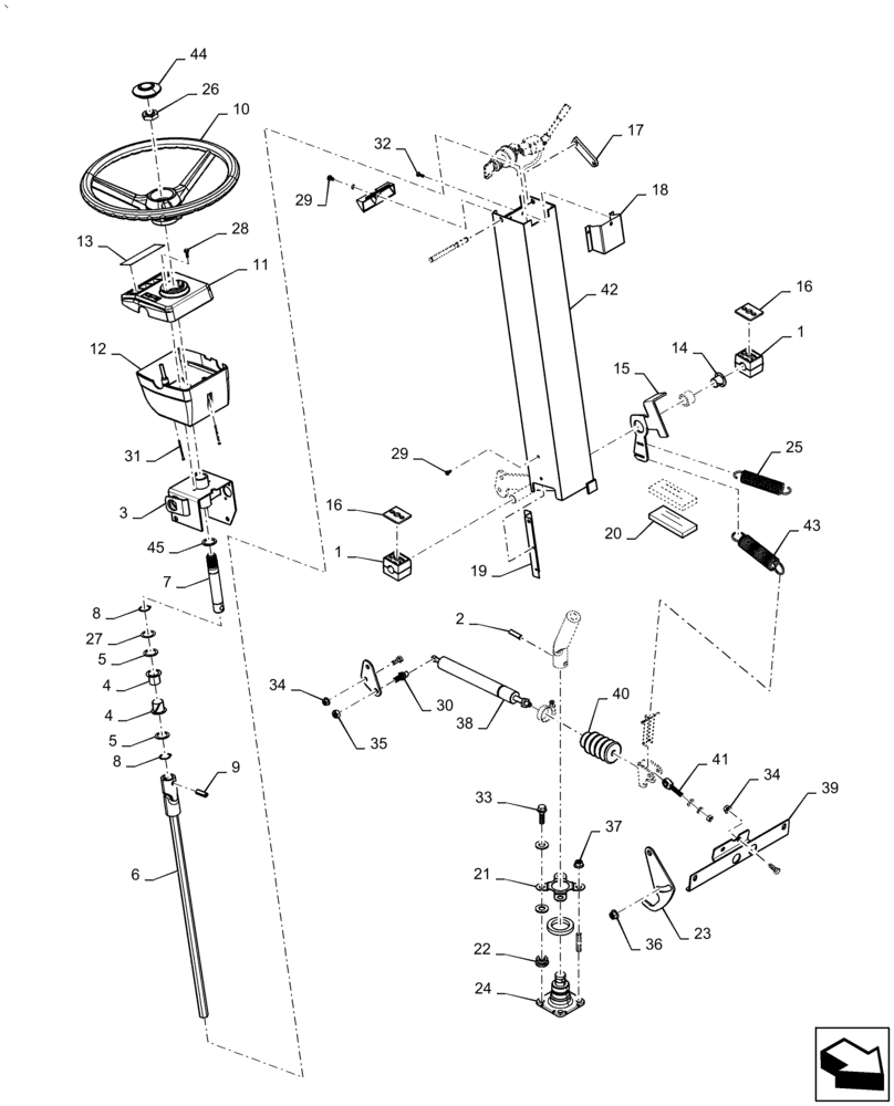 Схема запчастей Case IH AF4077 - (41.101.AB[02]) - STEERING COLUMN, WHEEL, HEATER ONLY (41) - STEERING